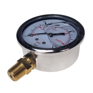 Manómetro de glicerina 0-250bar 63mm (conexión inferior)