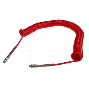 Manguera espiral PA 8x5mm (espira 55mm) 12m roja G1/4''M